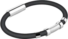 [AIDUOMEI] シリコンブレスレット 静電気除去ブレス おしゃれ 静電気除去グッズ シリコン チタン 磁気 ゲルマニウム男女兼用 (Aモデル-ブラック, 20CM)のサムネイル