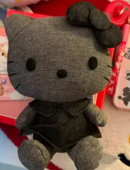 ブラックデニム ハローキティ ぬいぐるみ