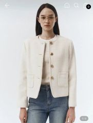 美品✨Plage ツイードジャケット 36 ウール ノーカラー 24AW - メルカリ