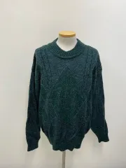 DESCENTE/デサントロゴ長袖ウールニット/メンズ100/海外モデル/正規品/のサムネイル