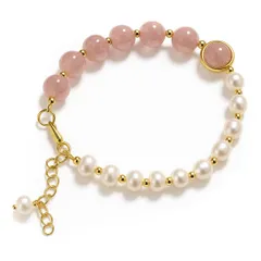 [AURABLOOM]5種選べる 天然淡水パール ブレスレット レディース マグネット ローズクォーツ パワーストーン 結婚式 プレゼント20代 30代 女性用 化粧箱付き