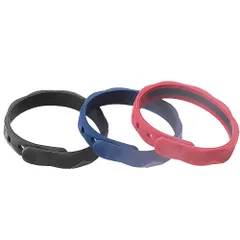 [Dzannc] 3PCS 静電気除去 ブレスレット シリコン 静電気防止グッズ スポーツブレスレット 調整可能なシリコーンのブレスレット おしゃれ スポーツ アウトドア ブルー ブラック レット 15～23cm 6穴 24cm 男性女性用 3-in-1のサムネイル