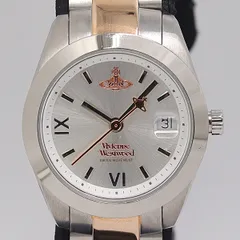 美品 新品同様 稼働 箱付 ヴィヴィアンウエストウッド VV292SLSR QZ シルバー文字盤 デイト レディース腕時計 2000000 4JWY ABC22544 TAM