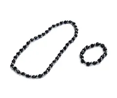 [AREUM] ブレスレット メタルビーズ ブラック リング 2点セット スキズ ヒョンジン着用モチーフ 伸縮性あり お洒落 フリーサイズのサムネイル