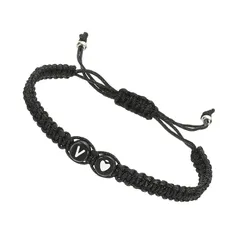 [PATIKIL] イニシャルブレスレット アルファベットレターVハートブレイデッド黒ロープブレスレット 女性用カップル用マッチングパーソナライズドギフトフレンドシップのサムネイル
