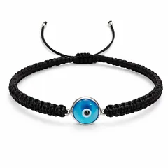 Dalia MYSTIC JEWELS - ラウンドイーブルアイチャームブレスレット 男女兼用, Adjustable Macrome Bracelet, コットンストリングのサムネイル