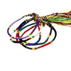 [ブルーヴォーグ] 【HANDMADE BRACELET】5本セット 幸せ ハンドメイド ブレスレット ミサンガ メンズ レディース フレンドシップ フェス アウトドア ;AMMI-035のサムネイル