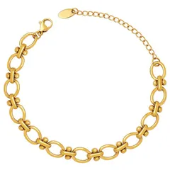 [コミチ アクセサリー] ブレスレット 太め チェーン つけっぱなしOK 金属アレルギー対応 サージカルステンレス レディース stb9 ゴールドのサムネイル