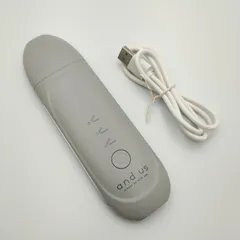 and us ウォーターピーラー 3COINS スリーコインズ 美顔器 超音波 ピーリング 浸透 モード切替 グレー USB充電式 美肌 毛穴ケア 外箱付き 【MY340】のサムネイル