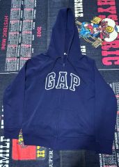 ウィメンズ新品未使用GAP ジップアップパーカー ネイビー S 30th
