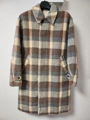 80s 90s モヘア コート チェック柄 シャギー チェスターコート 激レア 