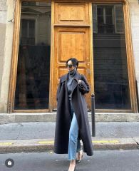 完売品］LOEWE サーキュラースリーブ ベルテッドコート ウール