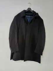 メンズ DAKS イタリア カシミア100% ハーフコート (ブラック 105)のサムネイル