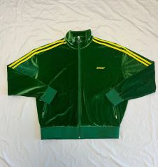古着 NERDY ノルディ トラックジャケット ベロア ベルベット グリーン