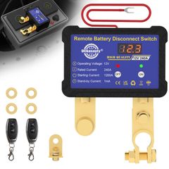 リモートバッテリーディスコネクトスイッチ DC 12V 200A 盗難防止