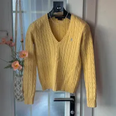 ヴィンテージ Ralph Lauren ラルフローレン ケーブル編み Vネック ニット -
