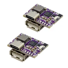 Hailege 2個セット 5V 3A USB A および USB C/Type-C デュアルインターフェース 充電および放電統合充電モジュール 5V ～ 4.2V 3A モバイルパワーバンク用
