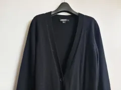DKNY ブラック カシミア混 ウールシルク ニット ロング丈 カーディガン ポール1092のサムネイル