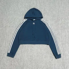 S adidas アディダス クロップド トラック フードTシャツ
