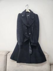 ブルローネ ブラック ベルベット ダブルブレスト ロングコート - メルカリ