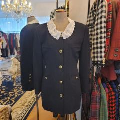 Treat Ürself navy peplum spring jacket - メルカリ