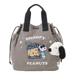 [イザック] SNOOPYデザイン 2way巾着トート(クッキー） 2005703 カーキ(86)