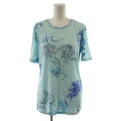 レオナール カットソー 絹 シルク 42 水色 ライトブルー 花柄 天使柄 半袖 美品】LEONARD レオナール 半袖 カットソー花＆宝石柄 L綿100% - メルカリ