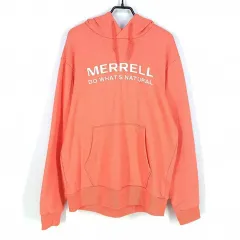 MERRELL メレル レディース ビックロゴ刺繍 フーディー Tシャツ オレンジ 95 (HU35417)