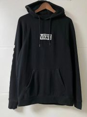 VANSチェッカーフラッグ×センターロゴ×でかロゴ ブラックスウェット