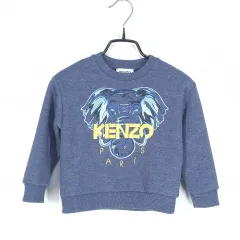 KENZO ケンゾー ユアキッズ 起毛 スウェット ネイビー3A/98 (HU35525)