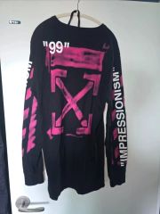 off-white ロンT 長袖 シャツピンク - メルカリ
