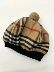 Burberrys バーバリー メリノ ウール カシミア ブラック ベレー帽のサムネイル