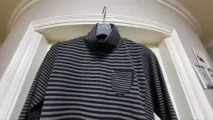 ストライプ ハイネック Tシャツ M