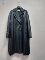 レトロ 古着 Angel Leather 本革レザーロングコート 高級 ファー 