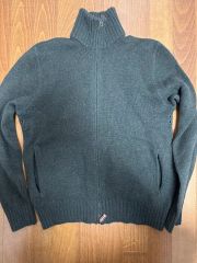 DIESEL ウール100%ジップアップ ニット セーター ハーフジップカーキー 