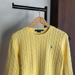 ラルフローレン ケーブルニット 半袖 イエロー XL - メルカリ