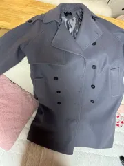 ダークブルー オーバーサイズ ロング コート