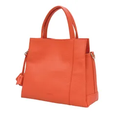 [バルコス] レディース 本革 ハンドバッグ ショルダーバッグ チャーム付き 2way ルル (ORANGE)