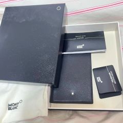 MONTBLANC レザー パスポートケース ブラック - メルカリ