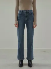 NICK&NICOLE ニック&ニコル ダークブルー エッセンシャルズ ストレート デニム パンツ S 新品
