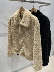 メンズ 冬 オーバーサイズ フェイク ファー ムートン ジャケット