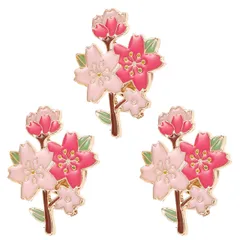 CALLARON 桜 ブローチ 3個セット サクラ 飾り ピンバッジ おしゃれ 和風 エナメル 上品 可愛い 花 胸飾り 入学式 卒業式 卒園式 入園式 フォーマル セレモニー アクセサリー 誕生日 プレゼント