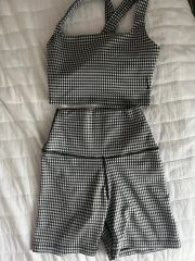 美品 NIKE DRIFIT ヨガ グレンチェック柄 セットアップ S - メルカリ