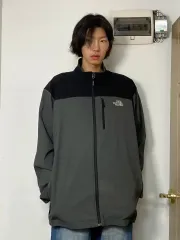 THE NORTH FACE ザノースフェイス ブラック グレー バイカラー フリース ジャージ 2XL