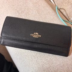 COACH LTH MRGN SLM WLLT 長財布 ブラック - メルカリ