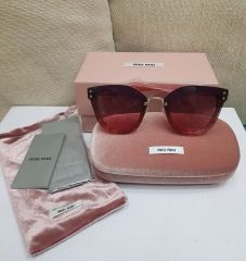 希少 miu miu ミュウミュウ SMU03T サングラス ブラウン 紫 - メルカリ
