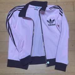 adidas ピンク ジップアップジャージ - メルカリ