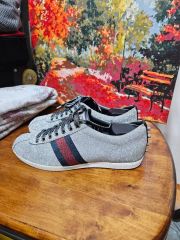 GUCCI グリッター ウェブライン スニーカー キャットヘッド シルバー 