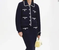 SELF PORTRAIT セルフ・ポートレイト ネイビー ジャケット カーディガン Sのサムネイル