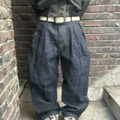 超ワイド 00s ジョーダン デニム W40 ゆるだぼ 極太 刺繍 20周年記念 